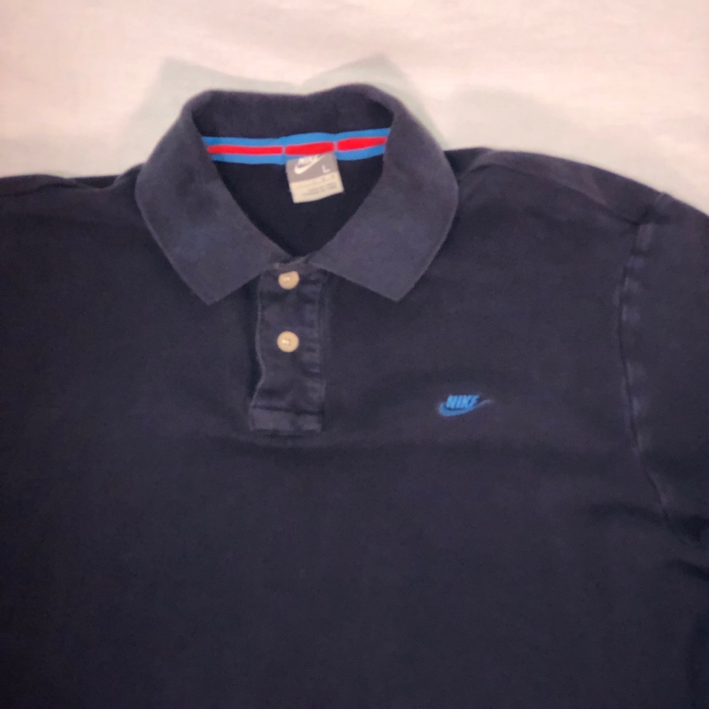 VINTAGE Nike Small Swoosh Logo SS Polo Shirt L - Picture 2 of 6